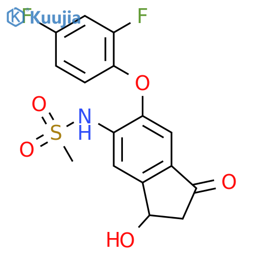Methanesulfonamide, N-[6-(2,4-difluorophenoxy)-2,3-dihydro-3-hydroxy-1-oxo-1H-inden-5-yl]- structure