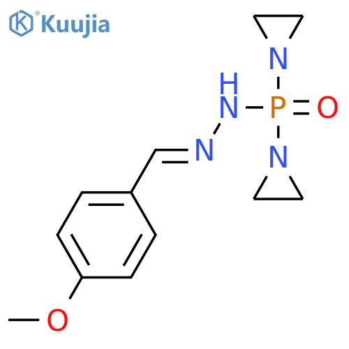Phosphinic hydrazide, P,P-bis(1-aziridinyl)-2-[(4-methoxyphenyl)methylene]- structure