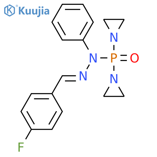Phosphinic hydrazide, P,P-bis(1-aziridinyl)-2-[(4-fluorophenyl)methylene]-1-phenyl- structure