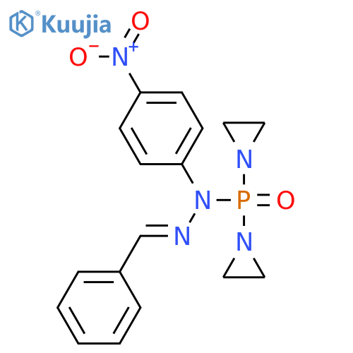 Phosphinic hydrazide, P,P-bis(1-aziridinyl)-1-(4-nitrophenyl)-2-(phenylmethylene)- structure