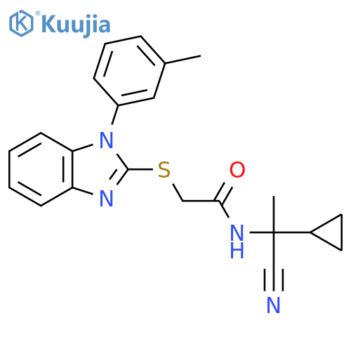 N-(1-cyano-1-cyclopropylethyl)-2-{[1-(3-methylphenyl)-1H-1,3-benzodiazol-2-yl]sulfanyl}acetamide structure