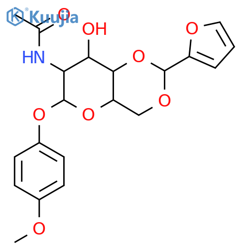 N-[2-(furan-2-yl)-8-hydroxy-6-(4-methoxyphenoxy)-hexahydro-2H-pyrano[3,2-d][1,3]dioxin-7-yl]acetamide structure