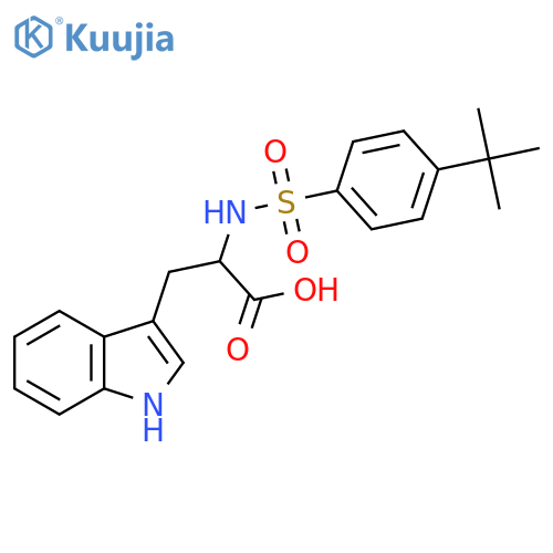 2-[(4-Tert-butylphenyl)sulfonylamino]-3-(1H-indol-3-yl)propanoic acid structure