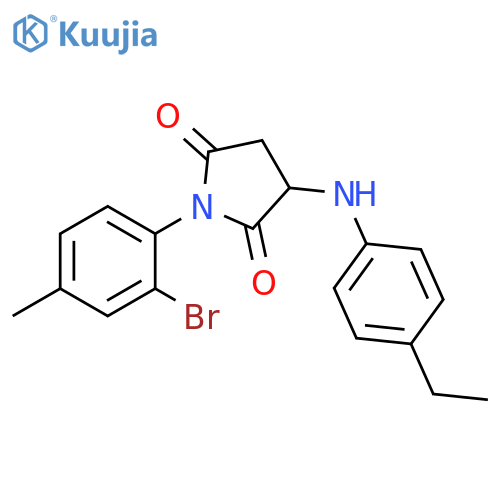 1-(2-bromo-4-methylphenyl)-3-[(4-ethylphenyl)amino]pyrrolidine-2,5-dione structure