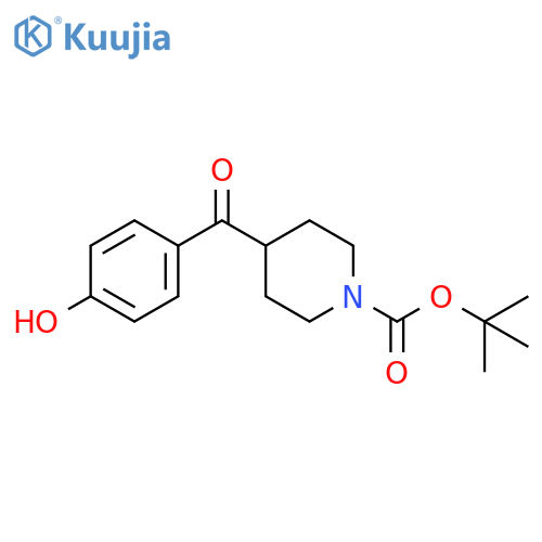 1-Piperidinecarboxylic acid, 4-(4-hydroxybenzoyl)-, 1,1-dimethylethyl ester structure