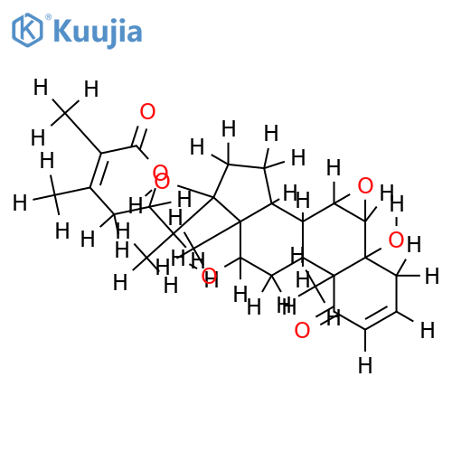 6alpha,7alpha-epoxy-1-oxo-5alpha,12alpha,17alpha-trihydroxywitha-2,24-dienolide structure