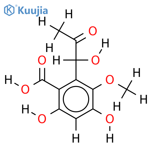 4,6-Dihydroxy-2-(1-hydroxy-2-oxo-propyl)-3-methoxy-benzoesaeure structure