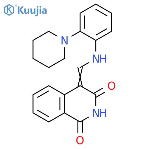 4-({2-(piperidin-1-yl)phenylamino}methylidene)-1,2,3,4-tetrahydroisoquinoline-1,3-dione structure