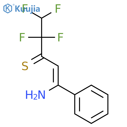 1-Pentene-3-thione, 1-amino-4,4,5,5-tetrafluoro-1-phenyl-, (Z)- structure