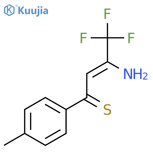 2-Butene-1-thione, 3-amino-4,4,4-trifluoro-1-(4-methylphenyl)-, (Z)- structure