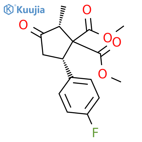 1,1-Cyclopentanedicarboxylic acid, 5-(4-fluorophenyl)-2-methyl-3-oxo-, dimethyl ester, cis- structure