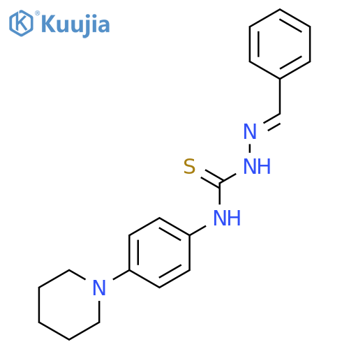 Hydrazinecarbothioamide, 2-(phenylmethylene)-N-[4-(1-piperidinyl)phenyl]- structure