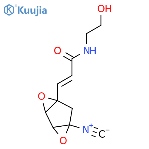 2-Propenamide, N-(2-hydroxyethyl)-3-(6-isocyano-3,7-dioxatricyclo[4.1.0.02,4]hept-4-yl)- structure