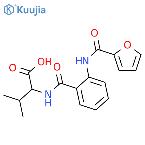 2-{[2-(2-furoylamino)benzoyl]amino}-3-methylbutanoic acid structure