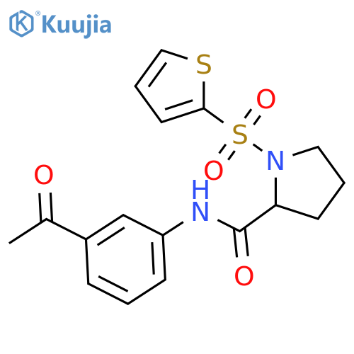 N-(3-acetylphenyl)-1-(thiophene-2-sulfonyl)pyrrolidine-2-carboxamide structure