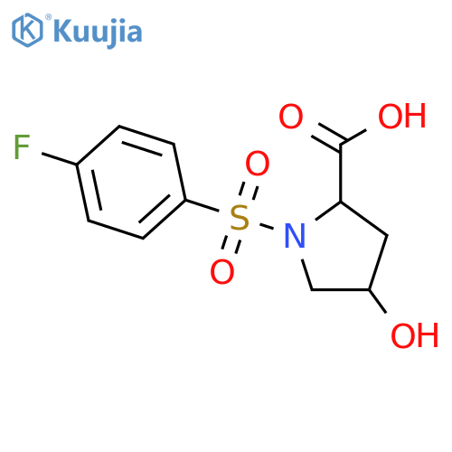 1-(4-fluorobenzenesulfonyl)-4-hydroxypyrrolidine-2-carboxylic acid structure