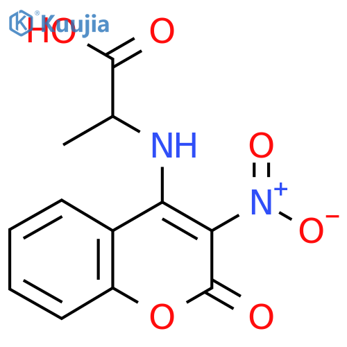 2-(3-Nitro-2-oxo-2H-chromen-4-ylamino)-propionic acid structure