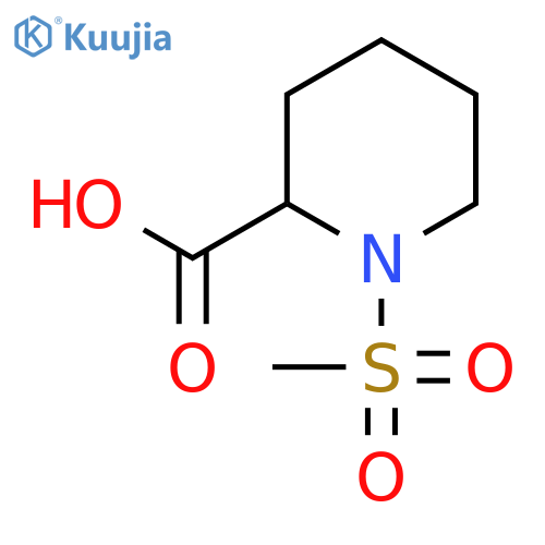 1-methanesulfonylpiperidine-2-carboxylic acid structure