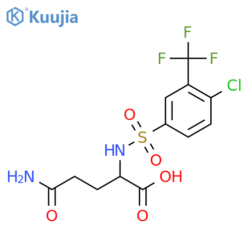 4-carbamoyl-2-4-chloro-3-(trifluoromethyl)benzenesulfonamidobutanoic acid structure