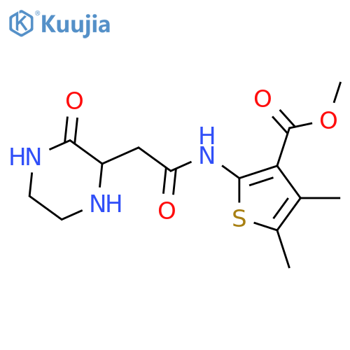 methyl 4,5-dimethyl-2-[2-(3-oxopiperazin-2-yl)acetamido]thiophene-3-carboxylate structure
