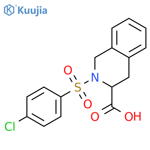 <br>2-(4-Chloro-benzenesulfonyl)-1,2,3,4-tetrahydro-isoquinoline-3-carboxylic a cid structure