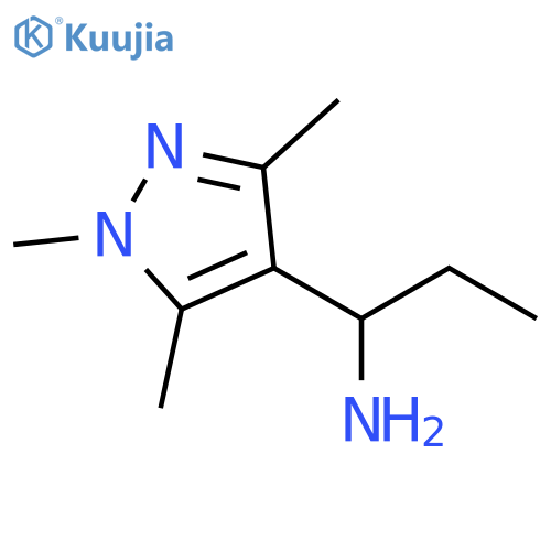 1-(trimethyl-1H-pyrazol-4-yl)propan-1-amine structure