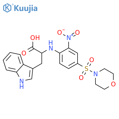 <br>3-(1H-Indol-3-yl)-2-[4-(morpholine-4-sulfonyl)-2-nitro-phenylamino]-propion ic acid structure