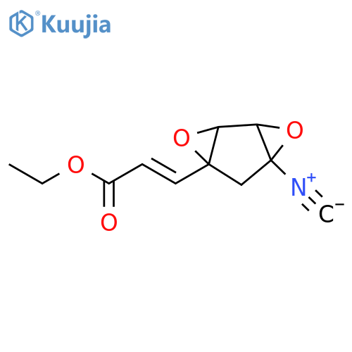 2-Propenoic acid, 3-(6-isocyano-3,7-dioxatricyclo[4.1.0.02,4]hept-4-yl)-, ethyl ester structure