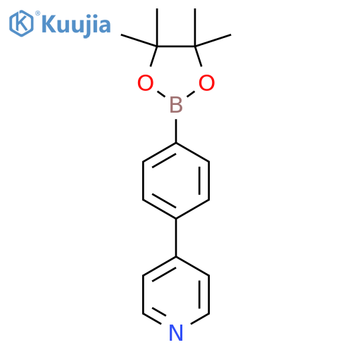 4-(4-(4,4,5,5-Tetramethyl-1,3,2-dioxaborolan-2-yl)phenyl)pyridine structure