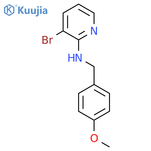 3-bromo-N-[(4-methoxyphenyl)methyl]pyridin-2-amine structure