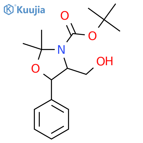 tert-butyl (4R,5R)-4-(hydroxymethyl)-2,2-dimethyl-5-phenyl-1,3-oxazolidine-3-carboxylate structure