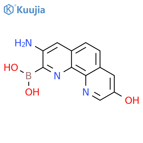 B-(3-amino-8-hydroxy-1,10-phenanthrolin-2-yl)-Boronic acid structure