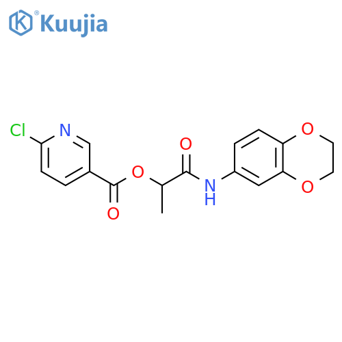 1-[(2,3-Dihydro-1,4-benzodioxin-6-yl)carbamoyl]ethyl 6-chloropyridine-3-carboxylate structure