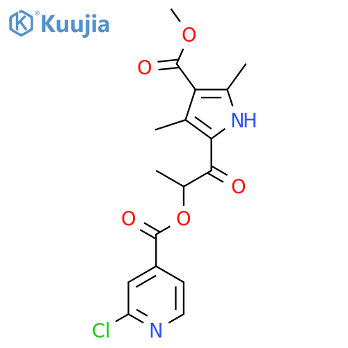 1-[4-(Methoxycarbonyl)-3,5-dimethyl-1H-pyrrol-2-YL]-1-oxopropan-2-YL 2-chloropyridine-4-carboxylate structure