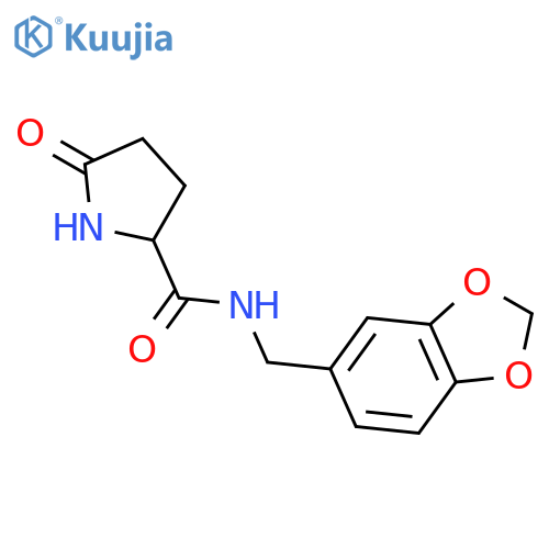 2-Pyrrolidinecarboxamide,N-(1,3-benzodioxol-5-ylmethyl)-5-oxo- structure