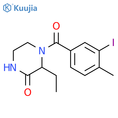 3-ethyl-4-(3-iodo-4-methylbenzoyl)piperazin-2-one structure