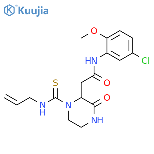 N-(5-chloro-2-methoxyphenyl)-2-{3-oxo-1-[(prop-2-en-1-yl)carbamothioyl]piperazin-2-yl}acetamide structure