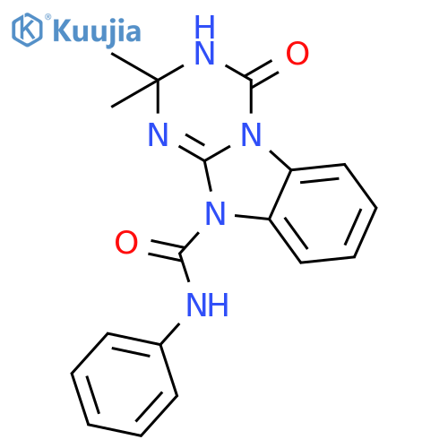 1,3,5-Triazino[1,2-a]benzimidazole-10(2H)-carboxamide, 3,4-dihydro-2,2-dimethyl-4-oxo-N-phenyl- structure