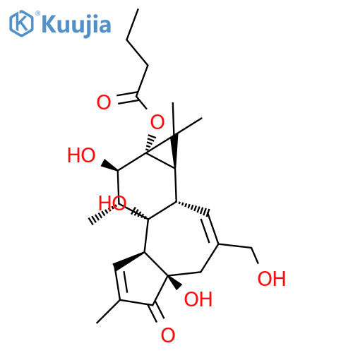Butanoic acid,(1aR,1bS,4aR,7aS,7bS,8R,9R,9aS)-1,1a,1b,4,4a,5,7a,7b,8,9-decahydro-4a,7b,9-trihydroxy-3-(hydroxymethyl)-1,1,6,8-tetramethyl-5-oxo-9aH-cyclopropa[3,4]benz[1,2-e]azulen-9a-ylester structure
