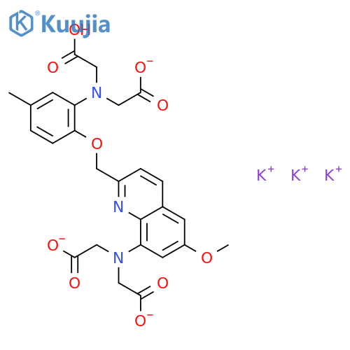 Glycine,N-[2-[[8-[bis(carboxymethyl)amino]-6-methoxy-2-quinolinyl]methoxy]-5-methylphenyl]-N-(carboxymethyl)-,tripotassium salt (9CI) structure