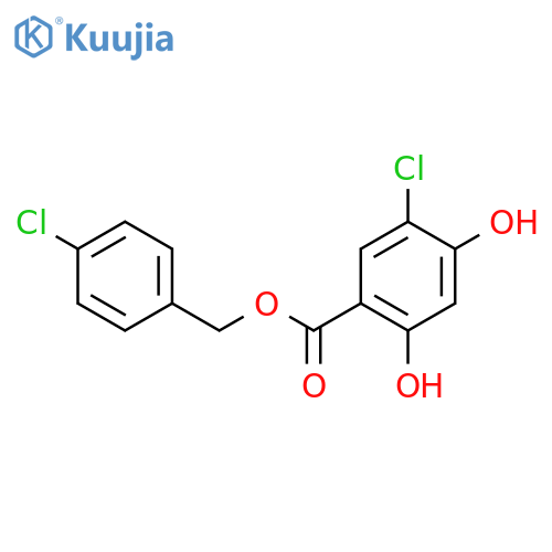 Benzoic acid, 5-chloro-2,4-dihydroxy-, (4-chlorophenyl)methyl ester structure
