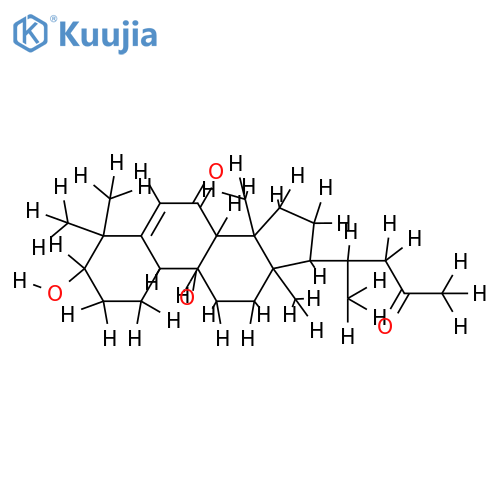 3beta-hydroxy-7,23-dioxo-25,26,27-trinorcucurbit-5-en-19-al structure