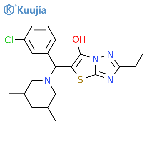 5-[(3-chlorophenyl)(3,5-dimethylpiperidin-1-yl)methyl]-2-ethyl-[1,2,4]triazolo[3,2-b][1,3]thiazol-6-ol structure