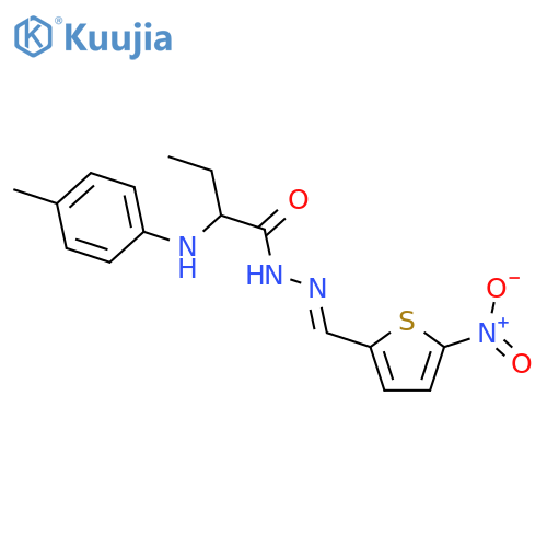 <br>2-[(4-methylphenyl)amino]-N'-[(1E)-(5-nitrothien-2-yl)methylene]butanohydra zide structure