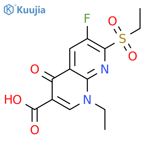 1,8-Naphthyridine-3-carboxylic acid, 1-ethyl-7-(ethylsulfonyl)-6-fluoro-1,4-dihydro-4-oxo- structure