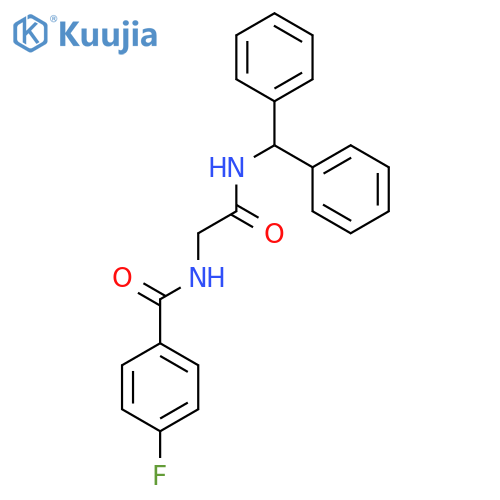 N-(diphenylmethyl)-2-(4-fluorophenyl)formamidoacetamide structure