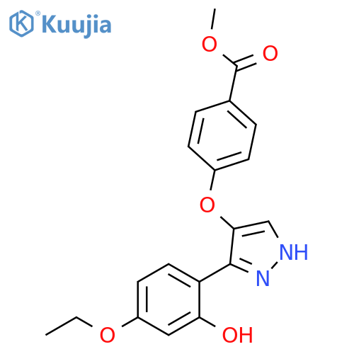 methyl 4-{[3-(4-ethoxy-2-hydroxyphenyl)-1H-pyrazol-4-yl]oxy}benzoate structure