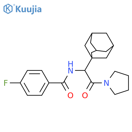 N-[1-(adamantan-1-yl)-2-oxo-2-(pyrrolidin-1-yl)ethyl]-4-fluorobenzamide structure