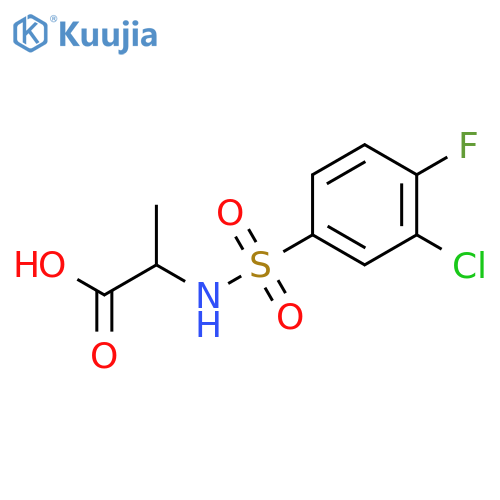 2-(3-chloro-4-fluorobenzenesulfonamido)propanoic acid structure