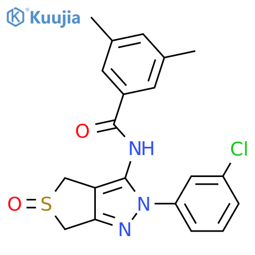 N-[2-(3-chlorophenyl)-5-oxo-2H,4H,6H-5lambda4-thieno[3,4-c]pyrazol-3-yl]-3,5-dimethylbenzamide structure